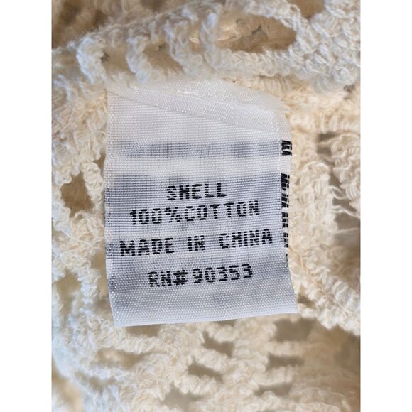 NWT Rebellion Again Crochet Top M Beige 100% Cotton Medium Boho Hippie Sweater - Picture 3 of 5